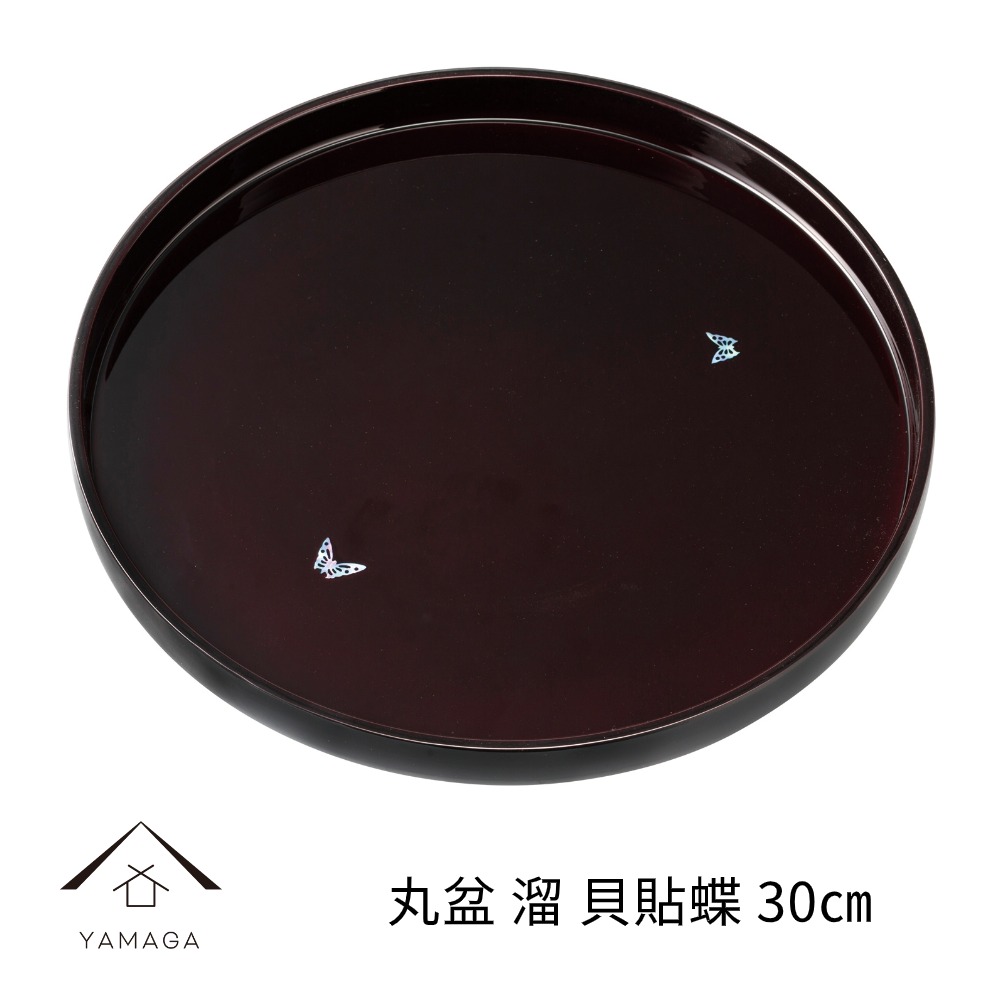 楽天市場】送料無料 丸盆 直径30cm 山中塗丸盆 亀甲小紋 10.0