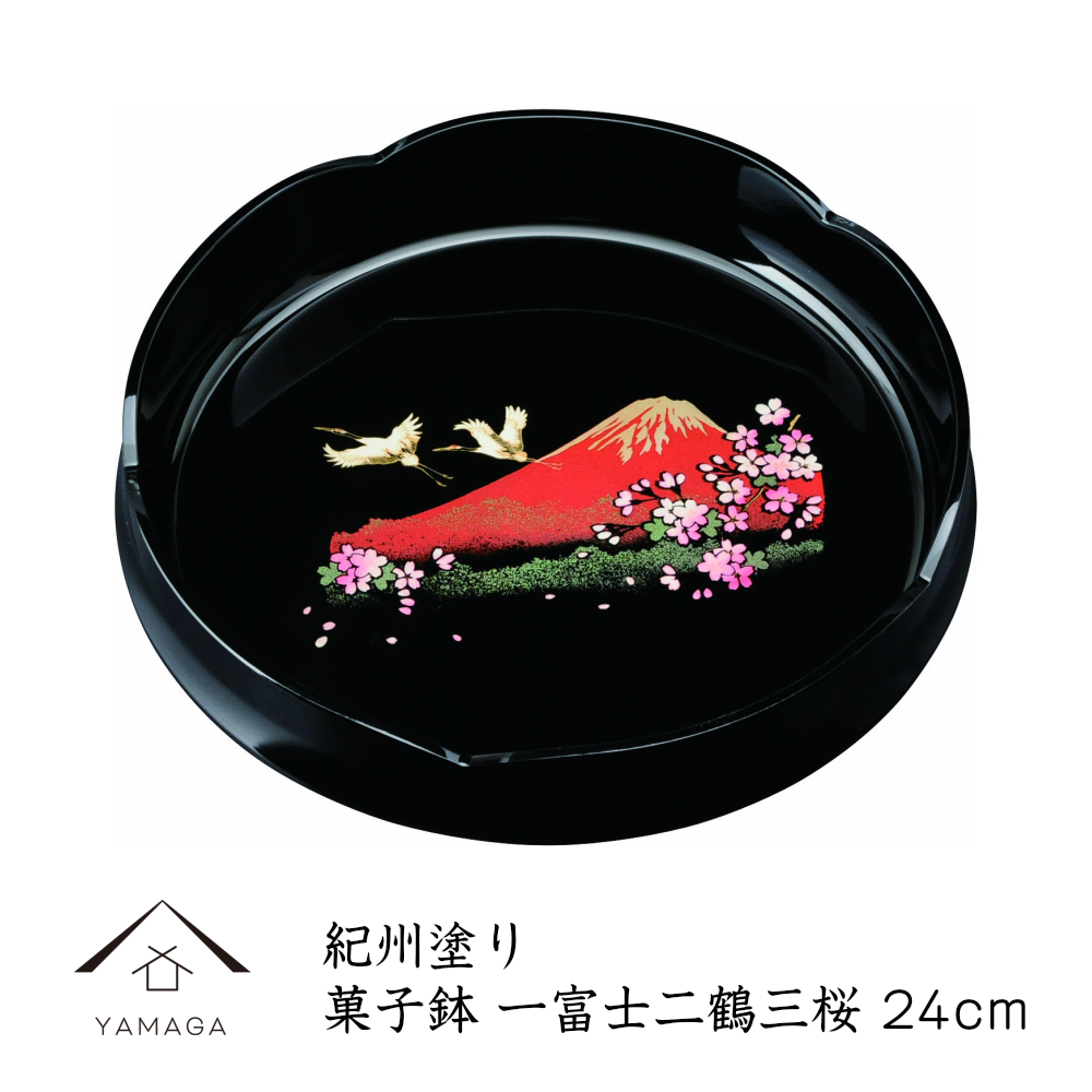 楽天市場】MAKOTO japan 梅型菓子鉢 24cm 花ゆらり 溜塗り 日本製 お