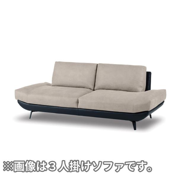 【レザーテックス】 2.5人掛けソファ バルカーラ プライム(プラチナグレー色) (配送員設置)
