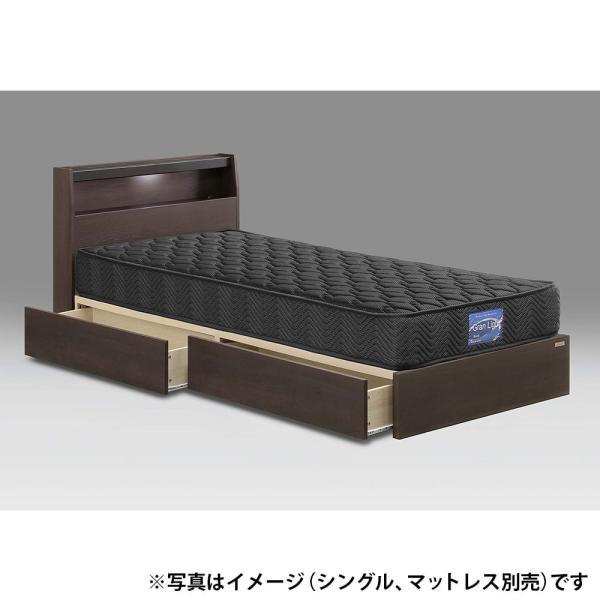 シングルフレーム　ベッセ　Ｌキャビ　引付　ＤＢ　ダークブラウン　※マットレス別売　 (配送員設置)