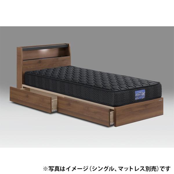 セミダブルフレーム　ベッセ　Ｌキャビ　引付　ＢＲ　ブラウン　※マットレス別売　 (配送員設置)