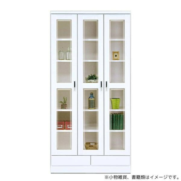 本棚 おしゃれ 収納 棚 ラック 幅90 コミックラック 家具 書籍 漫画 フリーボード オペラII90FB(WH) ホワイト (配送員設置)