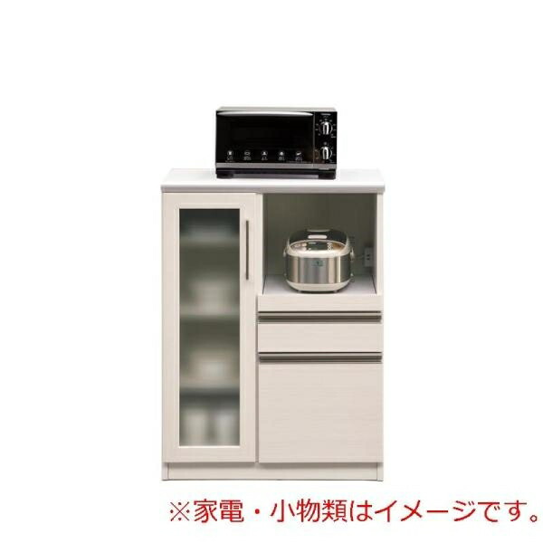 レンジ台 間仕切り 背面化粧 キッチンカウンター 食器棚 日本製 ハイカウンター マテリアll 70A ミニ食器棚 WH木目 (配送員設置)