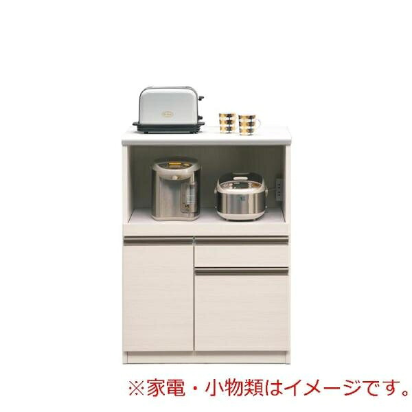 キッチンカウンター レンジ台 間仕切り 背面化粧 食器棚 日本製 ハイカウンター マテリアll 70B オープン WH木目 (配送員設置)|島忠・ホームズ店