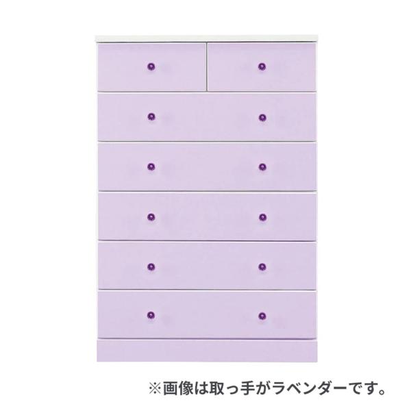 ハイチェスト エタン８０－６ＬＶ／取っ手ピンク (配送員設置)