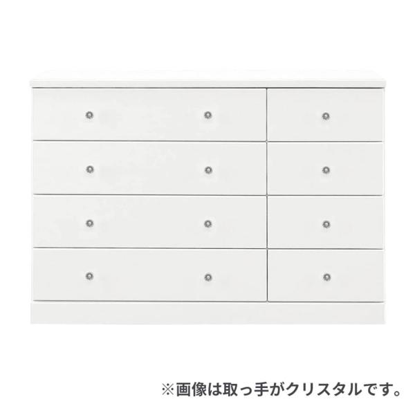 ローチェスト エタン１２０－４ＷＨ／取っ手ピンク (配送員設置)