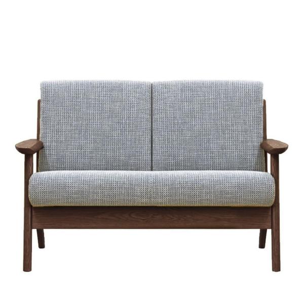 【浜本工芸】2人掛けソファ L-3908(117) 布Aタイプ クレオGR／CA(カフェオーク) (配送員設置)