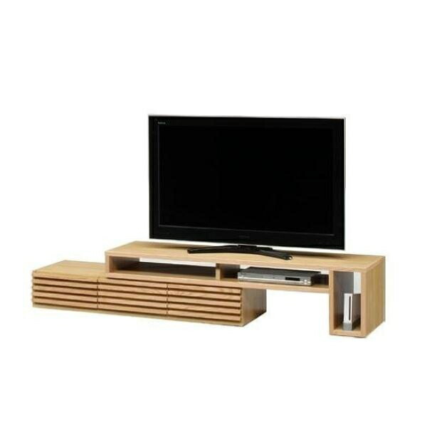テレビ台 ローボード おしゃれ 収納 木目 モダン 伸縮 TVボード TV台 幅153cm 伸縮ローボード キューブ153TV RO ナチュラル (配送員設置)