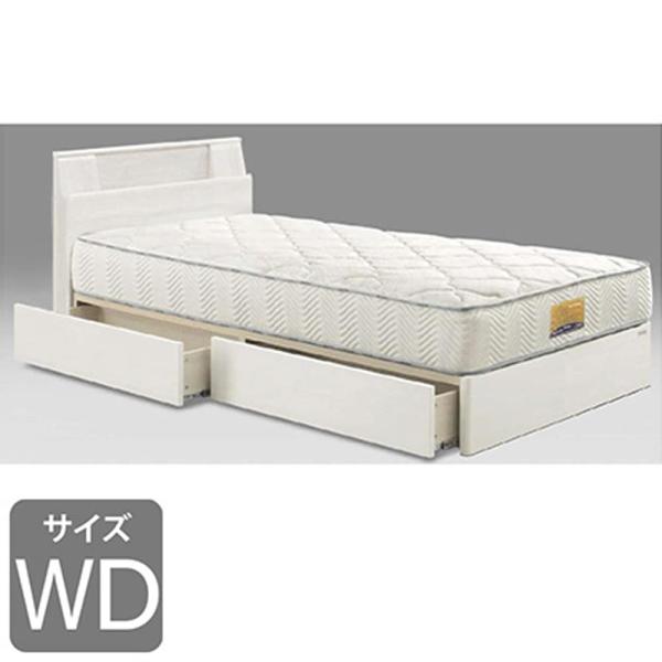 ワイドダブルフレーム 銀鏡ノ Ｓキャビ 引付 ＷＨ 白いこと ※マットレス別売※  (送りとどける員とり備える)