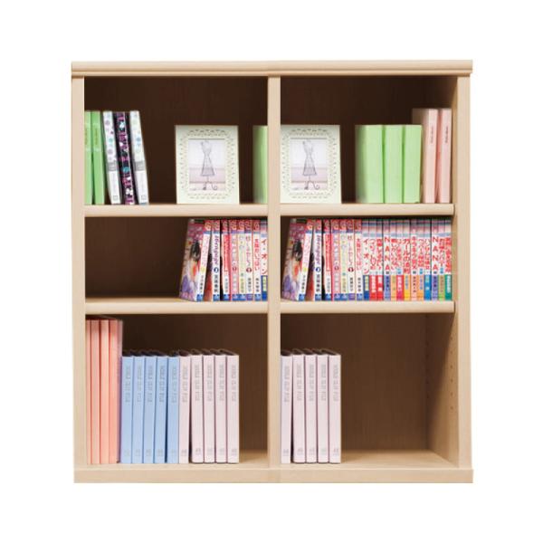 本棚 おしゃれ 収納 棚 ラック コミックラック 家具 書籍 漫画 書棚 オープン SOK72 幅90&times;高さ90 ナチュナル (玄関先お渡し商品)｜島忠・ホームズ店