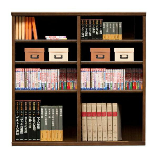 書物棚 今めかしい 納める 棚 仕合わせ 幅110 喜歌劇仕合わせ 調度品 読みもの ポンチ絵 開けっ広げ書物棚 SOK72 幅110×高さ110 赤銅色 (送りとどける員とり備える)