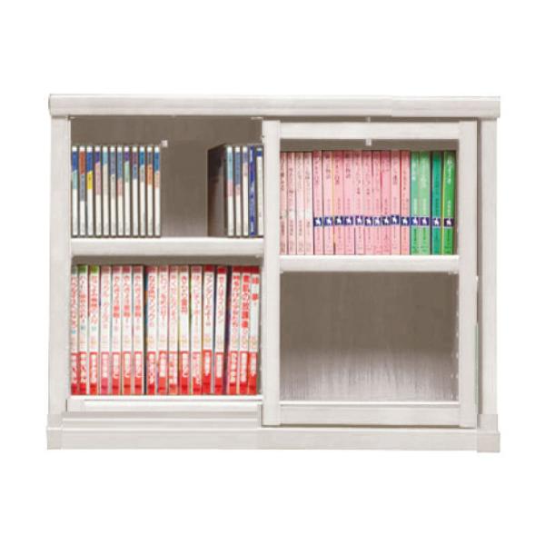 本棚 おしゃれ 収納 棚 ラック コミックラック 家具 書籍 漫画 書棚 スライド SOK72 幅70&times;高さ60 ホワイト (玄関先お渡し商品)｜島忠・ホームズ店