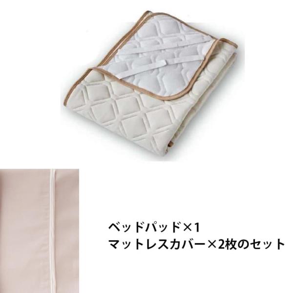 フランスベッド 寝装品 ３点容器に並べる バジェットメッシュＰＲＥ３点 Ｑ１７０ ペールピンク (部屋の入り口先お乗り合い船商いもの)