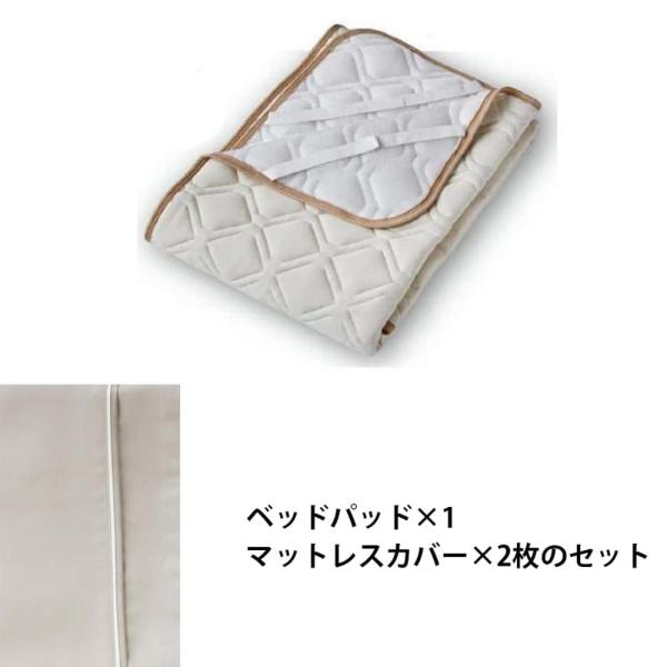 フランスベッド 寝装品 ３点容器に並べる バジェットメッシュＰＲＥ３点 Ｑ１７０ グレージュ (部屋の入り口先お乗り合い船商いもの)