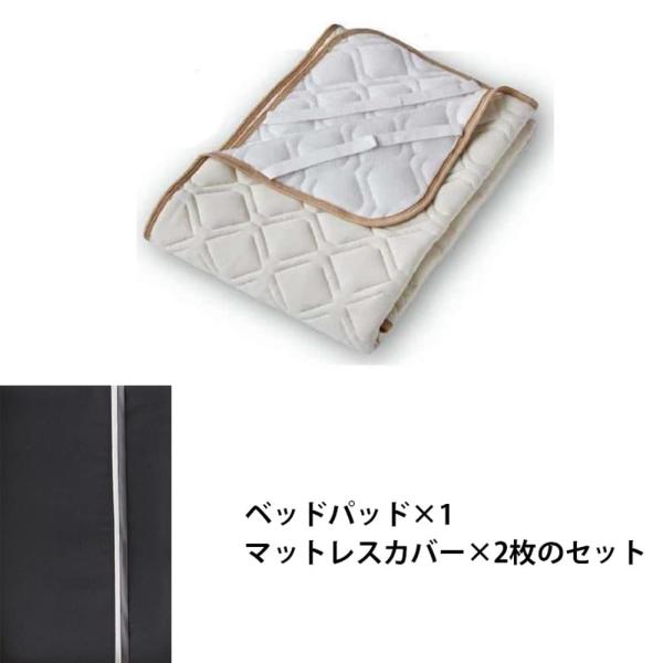 フランスベッド 寝装品 ３点容器に並べる バジェットメッシュＰＲＥ３点 Ｑ１７０ ミッドＮ ＢＬ (部屋の入り口先お乗り合い船商いもの)