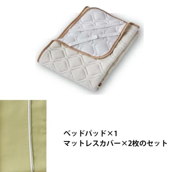 フランスベッド 寝装品 ３点容器に並べる バジェットメッシュＰＲＥ３点 Ｑ１７０ 菩提樹緑であること (部屋の入り口先お乗り合い船商いもの)