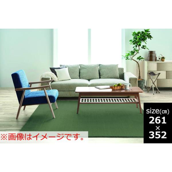 ラグ　カーム　２６１×３５２　ダークグリーン (玄関先お渡し商品)