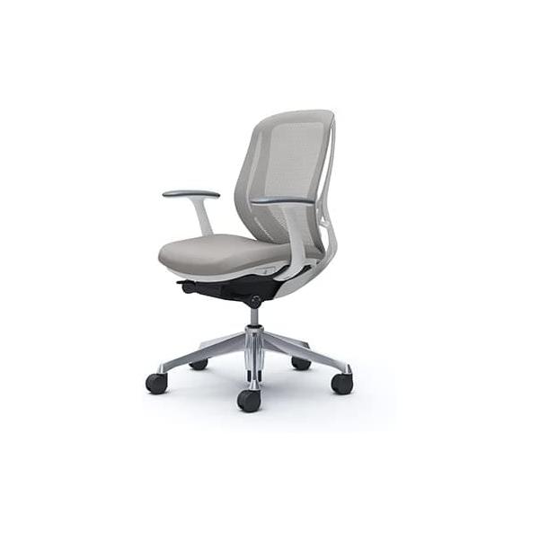 オカムラ 事務机女性議長 シルフィー Sylphy C641BW-FMR3LGY置き目うしろ側 メッシュひな形肘 軽銀脚WHひな形(送りとどける員据え付ける)