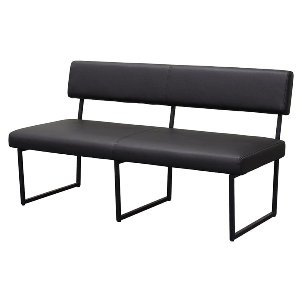 背付きダイニングベンチ フォーゼ140背付き BK(PVC) (配送員設置)