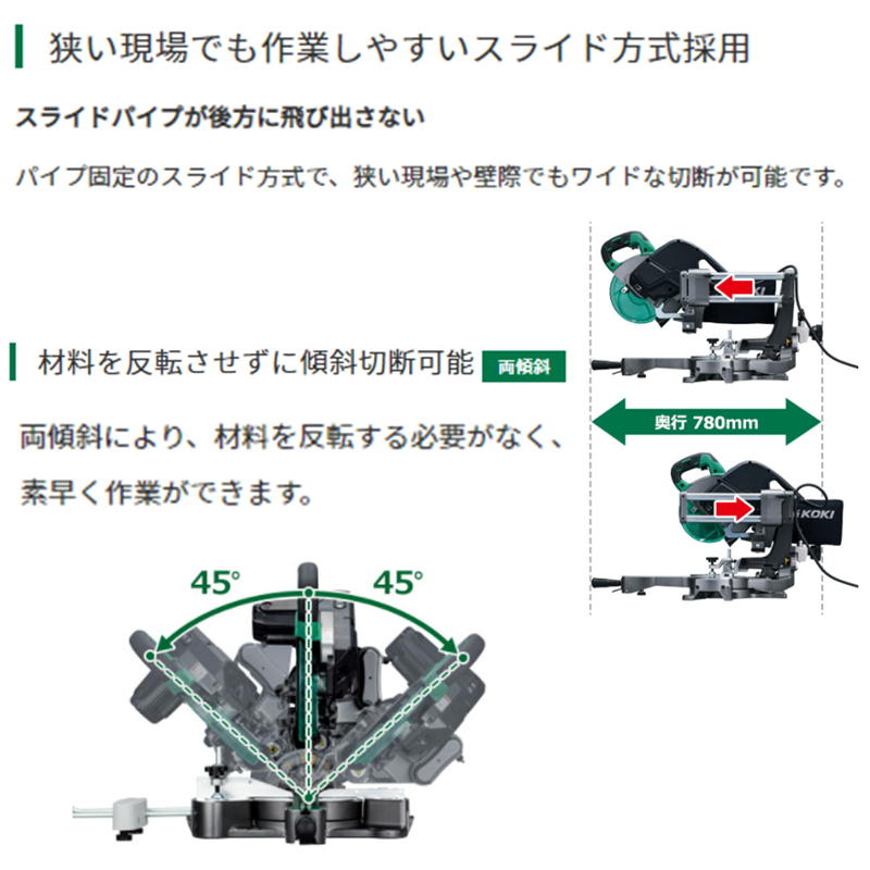 HiKOKI(ハイコーキ 旧日立工機) C7RSHD(K) 190mm卓上スライド丸のこ(両