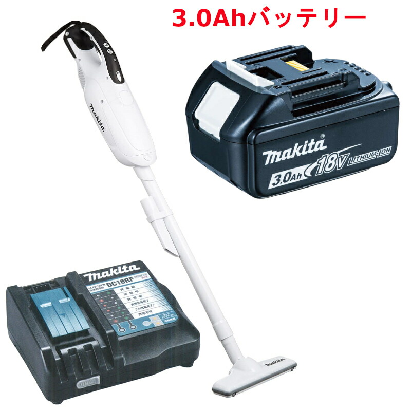 楽天市場】マキタ CL182FDZW(白) 充電式クリーナー＋急速充電器＋BL1860B CL182FDRFW(紙パック式)  島道具オリジナル大容量バッテリーセット コードレス ◇ NA6 : 島道具