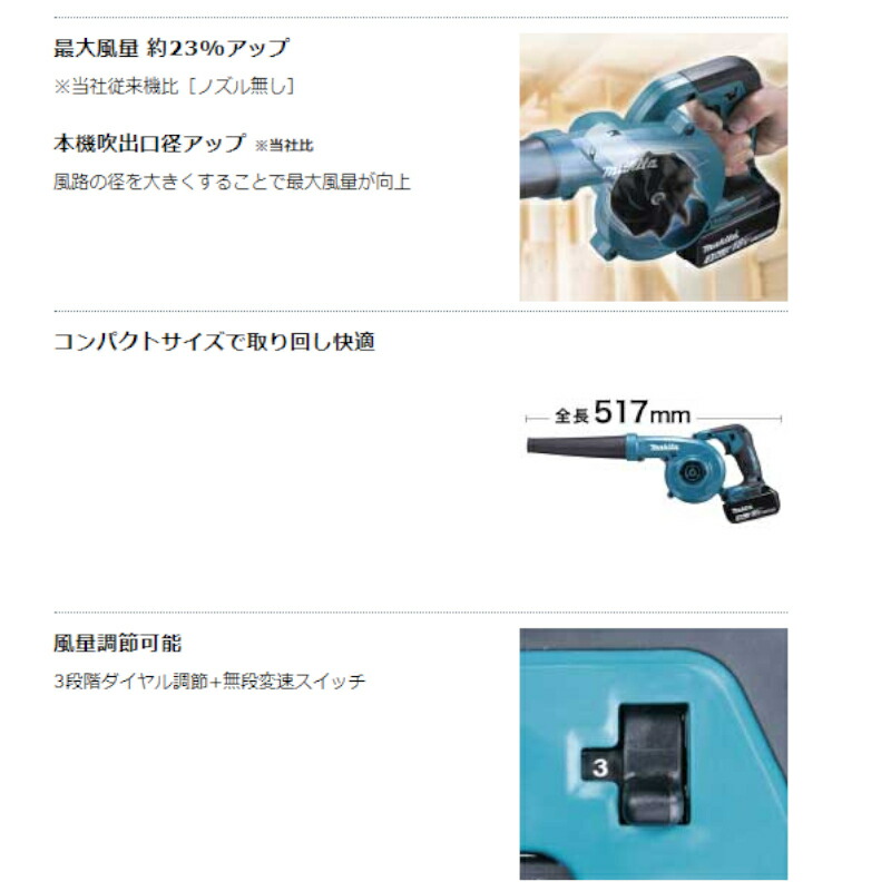 あす楽対応(2020年モデル)マキタ充電式ブロワ(集じん機能付き)UB185DRF18V(3.0Ah)フルセット品(本体・バッテリBL1830B・充電器付き)