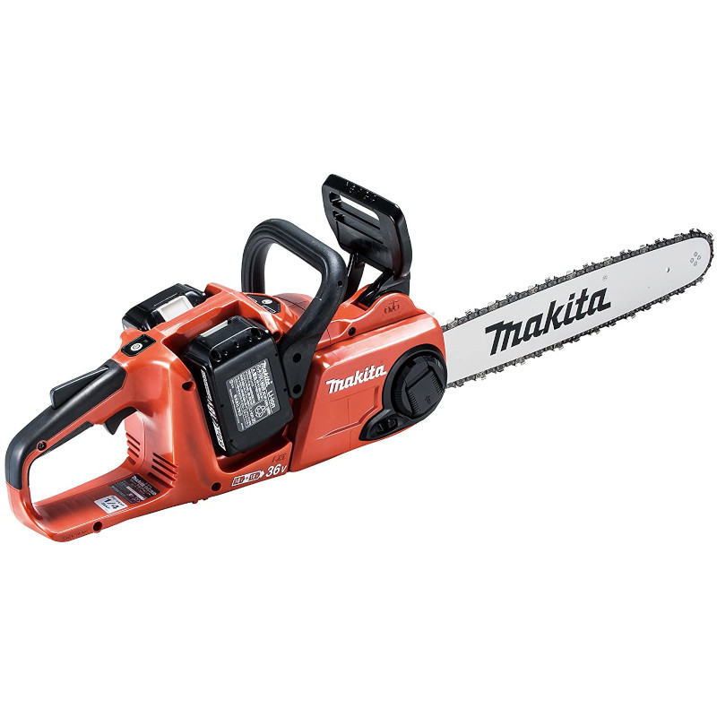 マキタ MUC400DGFR(赤) 400mm充電式チェーンソー(プロ作業向けの高耐久25AP-84Eチェーン刃仕様) 36V(18V×2本使用)(6.0Ah) セット品 コードレス