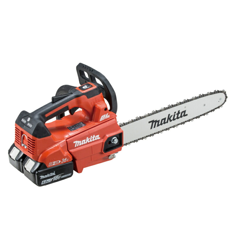 マキタ MUC356DGFR 350mm充電式チェンソー(赤) 36V(18Vを2本差し)(6.0Ah) セット品 コードレス｜島道具