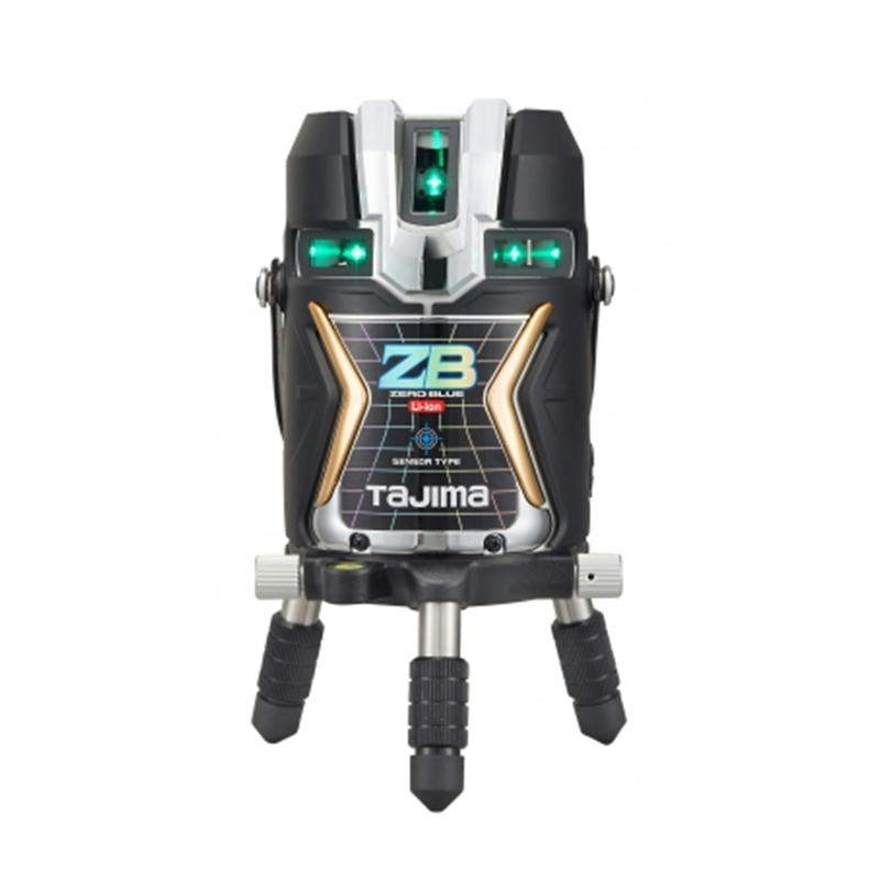 タジマデザイン ZEROBLS-KJC フルライン電子整準ブルーグリーンレーザー墨出し器 (矩十字・横全周)(リチウム電池タイプ) 単三電池ボックス付