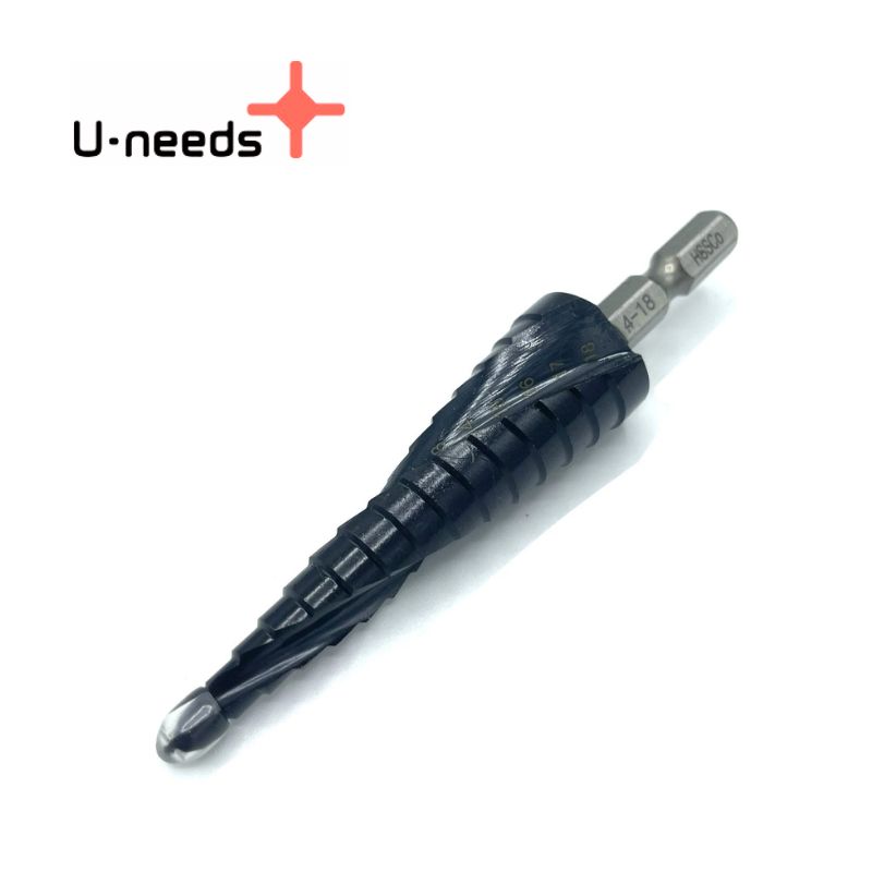 【10日迄 1,000円クーポン配布】U-needs(ユニーズ) TB418 竹ちゃんブラックステップドリル 窒化チタンコート 4/6/8/10/12/14/16/18/20/22 ●