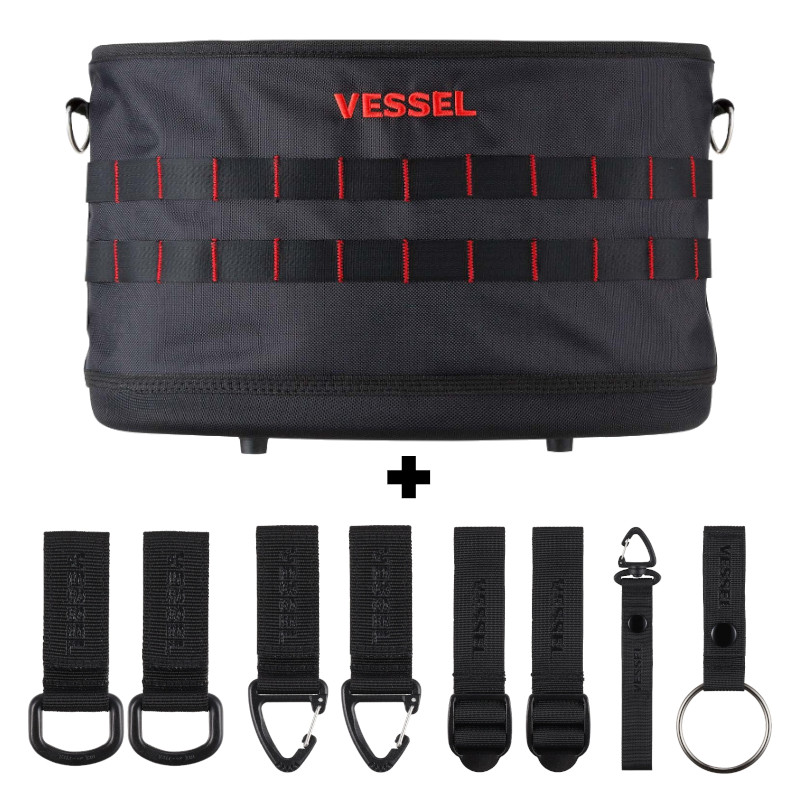 VESSEL(ベッセル) TBK-400 タフフィットバケツ Lサイズ ＋5種類モールアクセサリ ◆