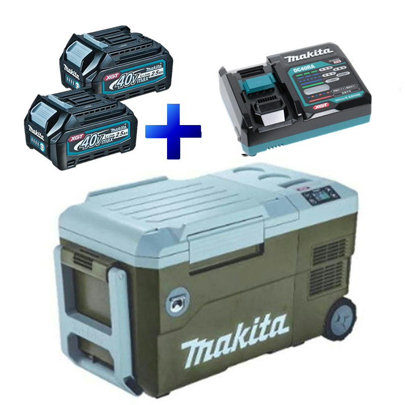 【10日迄 1,000円クーポン配布】マキタ(makita) CW001GZO 20L保冷温庫 (本体＋BL4025×2個＋充電器) 18V/40Vmax ◆