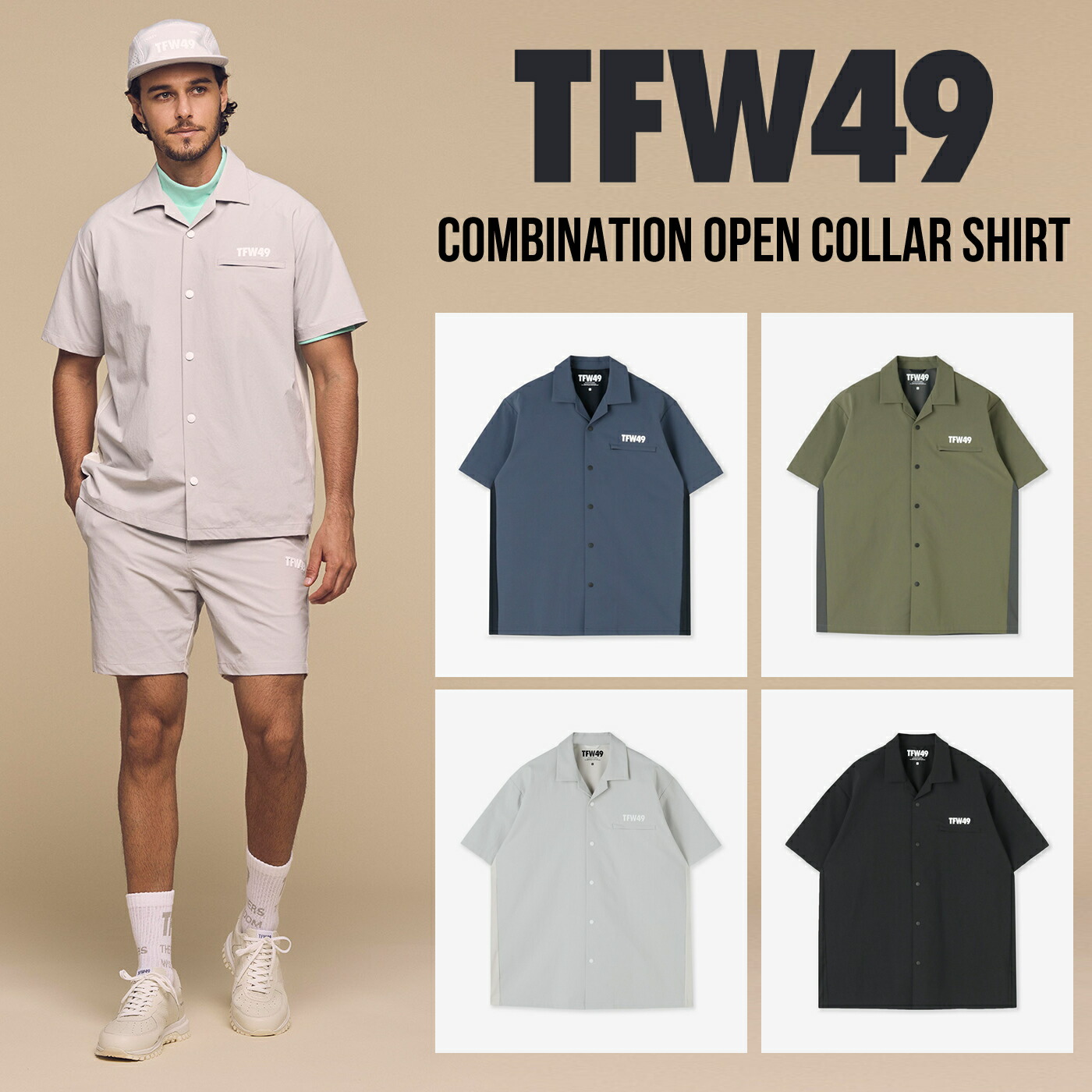 TFW49 COMBINATION OPEN COLLAR SHIRT [T062510002] | ゴルフウェア｜Msゴルフ