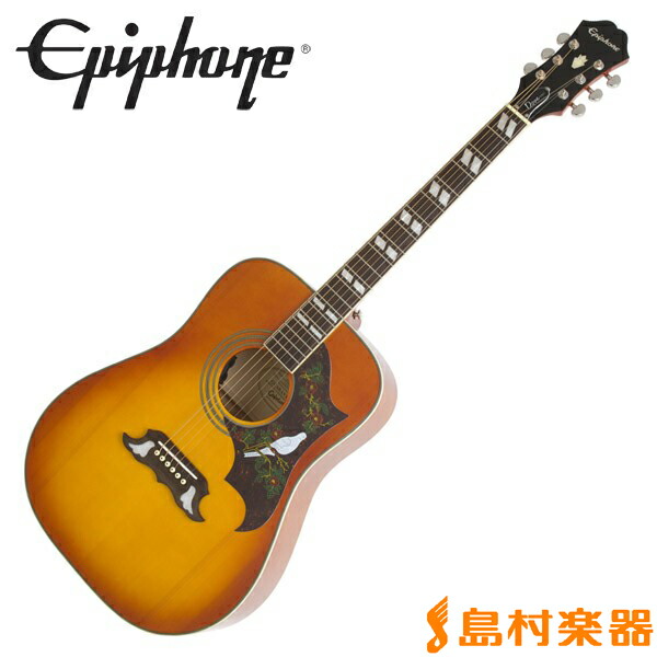 【マラソン期間中 エントリーでさらP5倍】Epiphone DOVE Studio (DOVE Pro) Violinburst ダブ エレアコギター トップ単板 エピフォン DOVE Studio｜島村楽器