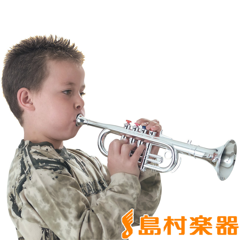 楽天市場 子供 トランペット 管楽器 吹奏楽器 3色キー 音楽玩具 楽器玩具 ゴールド サンテック ストア