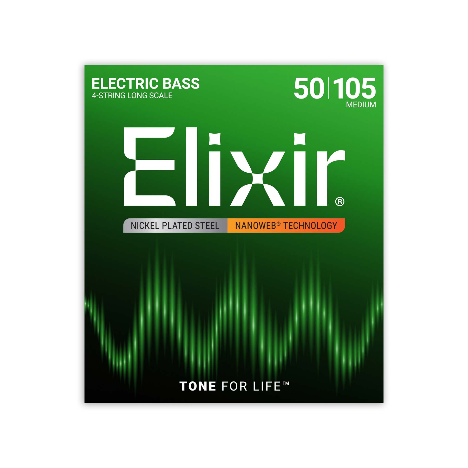 【マラソン期間中 エントリーでさらにP5倍】 Elixir NANOWEB ニッケル 50-105 ミディアム ＃14102 エリクサー エレキベース弦