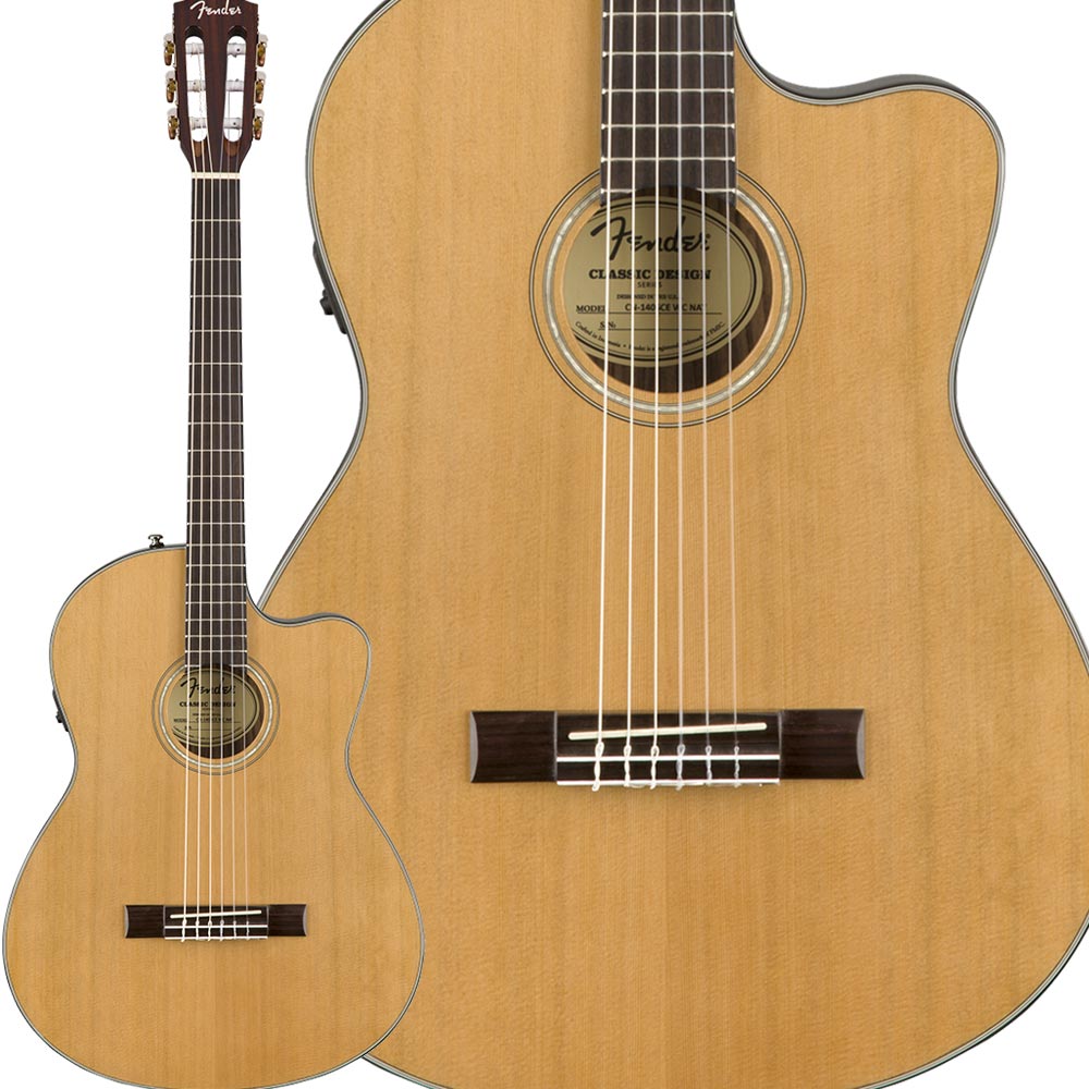 【マラソン期間中 エントリーでさらにP5倍】 Fender CN-140SCE Nylon Thinline Natural エレガットギター ナチュラル シダー単板トップ ハードシェルケース付属 フェンダー