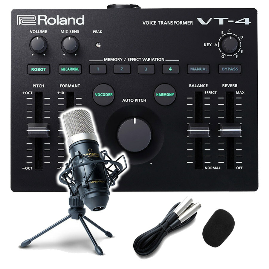 Roland AIRA VT-4 高音質コンデンサーマイクセット VT-4 必需品完備!