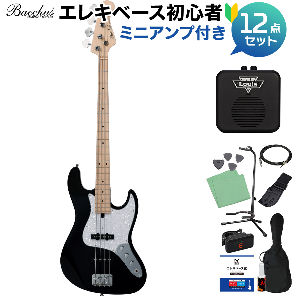 Blk ギター ベース ミニアンプ付 Wjb 330m ミニアンプ付 Bacchus 島村楽器 初心者12点セット ジャズベースタイプ バッカス バッカス 楽器 音響機器 ベース