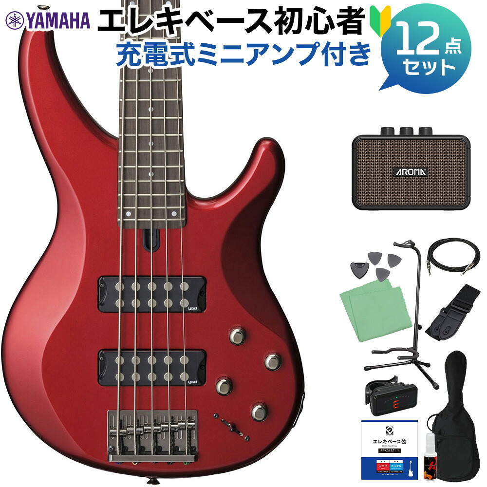 【マラソン期間中 エントリーでさらP5倍】YAMAHA TRBX305 CAR (キャンディアップルレッド) 5弦ベース初心者12点セット 【充電式ミニアンプ付】 アクティブベース ヤマハ TRBX300シリーズ Candy Apple Red 【初心者セット】|島村楽器