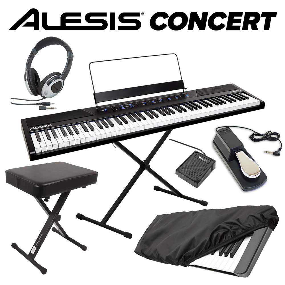 ALESIS Prestige 88鍵盤 電子ピアノ ハンマーアクション ヘッドホンセット Xスタンド