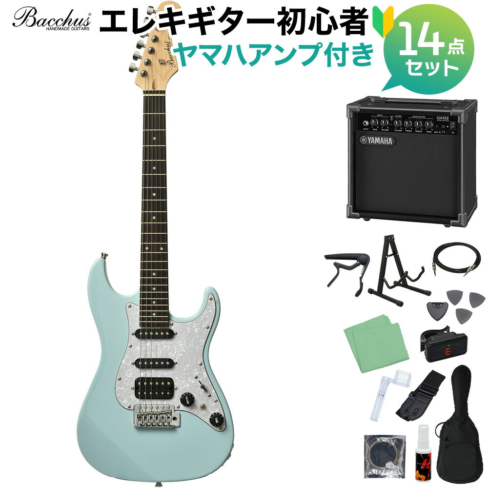 Bacchus GS-Mini PTL-SOB エレキギター初心者14点セット 【ヤマハアンプ付き】 ユニバースシリーズ【ダウンサイズ】 バッカス 【初心者セット】
