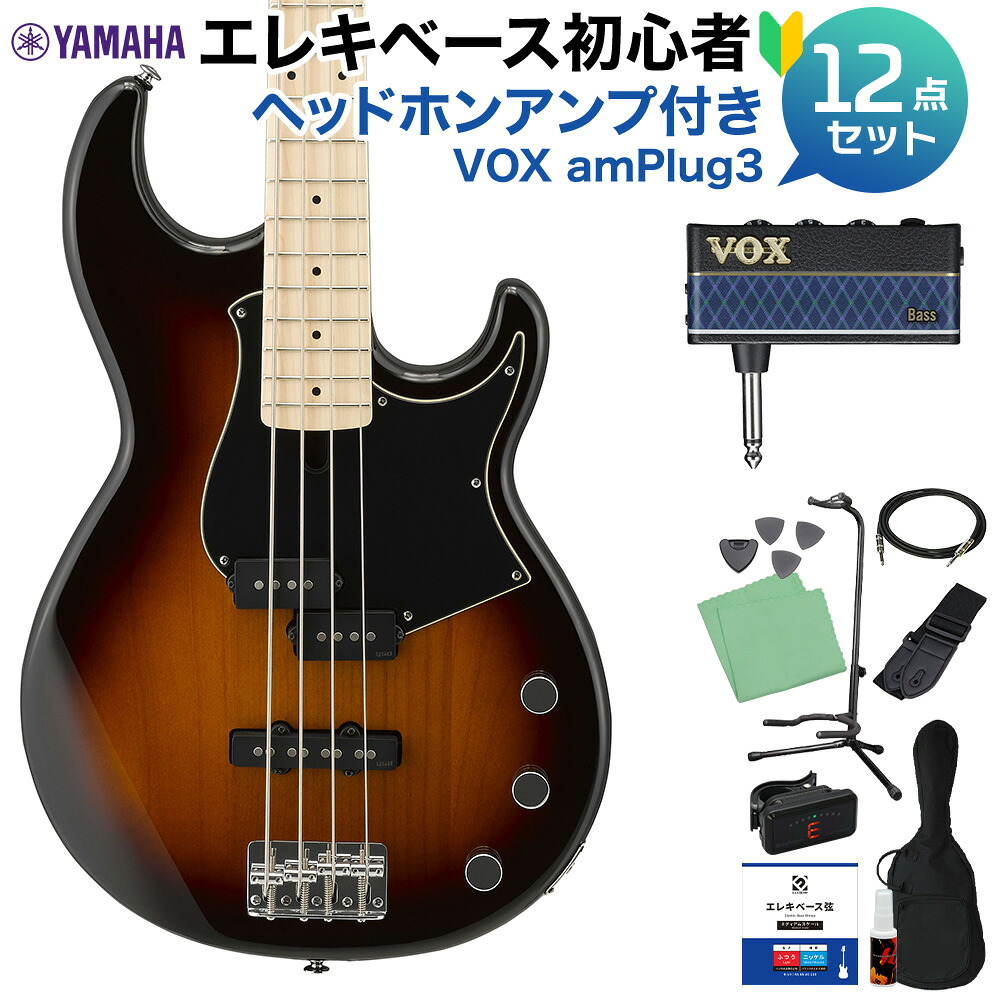 【マラソン期間中 エントリーでさらP5倍】YAMAHA BB434M TBS (タバコブラウンサンバースト) ベース 初心者12点セット 【ヘッドホンアンプ付】 メイプル指板 ヤマハ BB400シリーズ Tobacco Brown Sunburst 【初心者セット】｜島村楽器