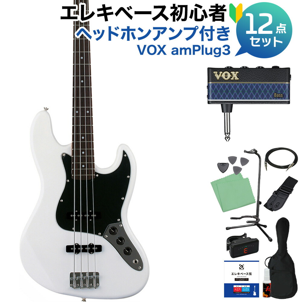 Photogenic JB-240 B3P WH ベース 初心者12点セット ジャズベースタイプ
