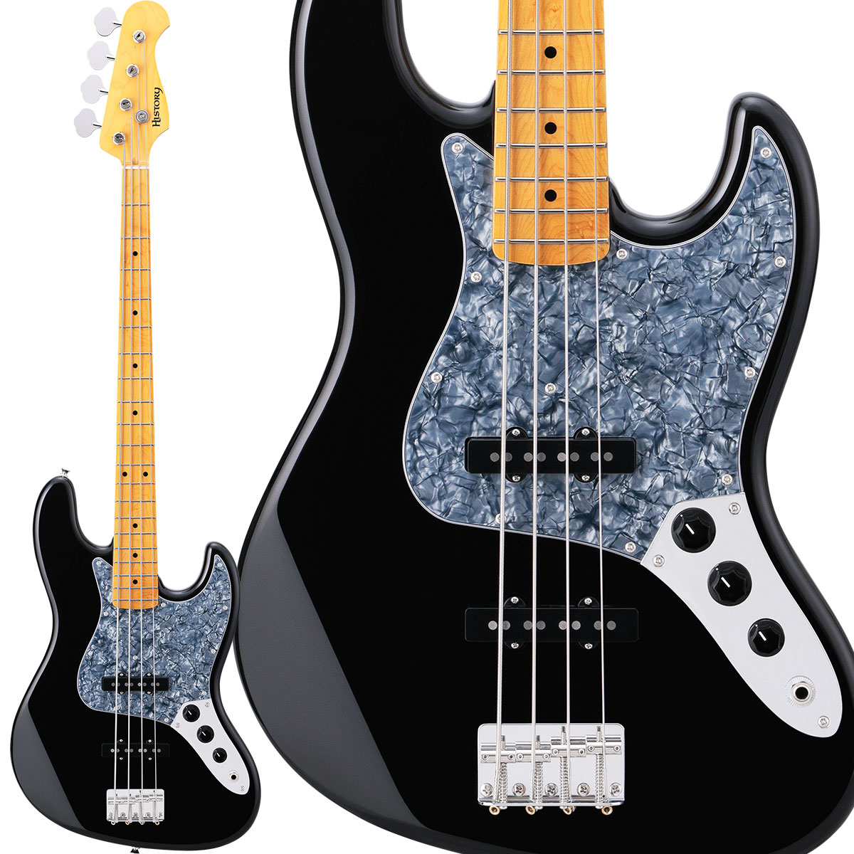 【マラソン期間中 エントリーでさらP5倍】HISTORY HJB/m-Standard BLK Black 国産エレキベース 日本製 ジャズベースタイプ ヒストリー Standard series|島村楽器