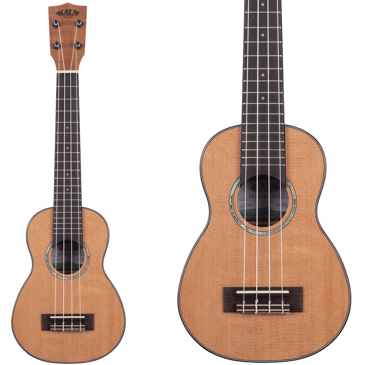 KALA KA-SCAC-SLNG ウクレレ ソプラノ ロングネック カラ GLOSS SOLID CEDAR TOP ACACIA