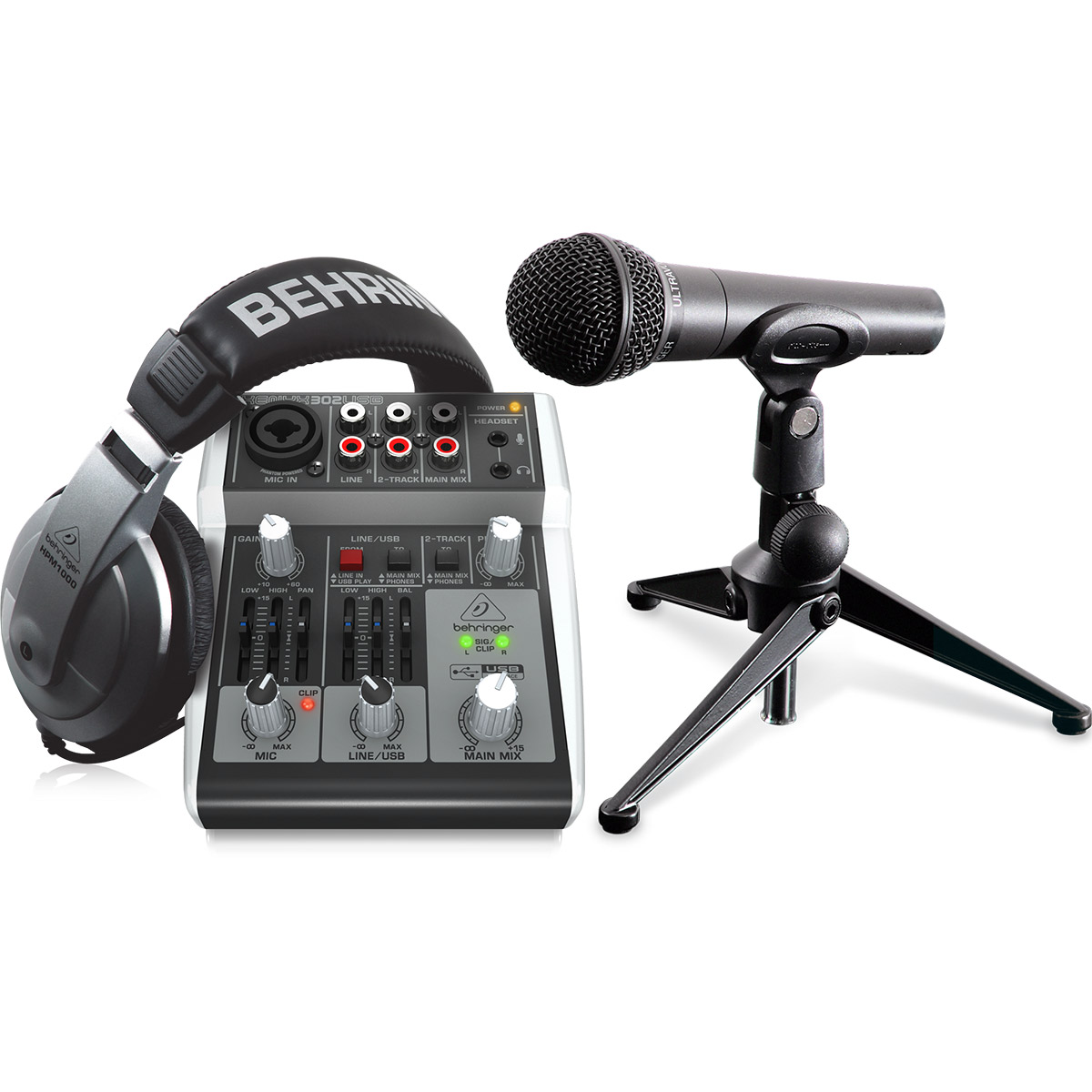 BEHRINGER PODCASTUDIO2 USB ポッドキャストスタジオ バンドルパッケージ [ミキサー/ マイク/ ヘッドホン] 動画配信 ベリンガー