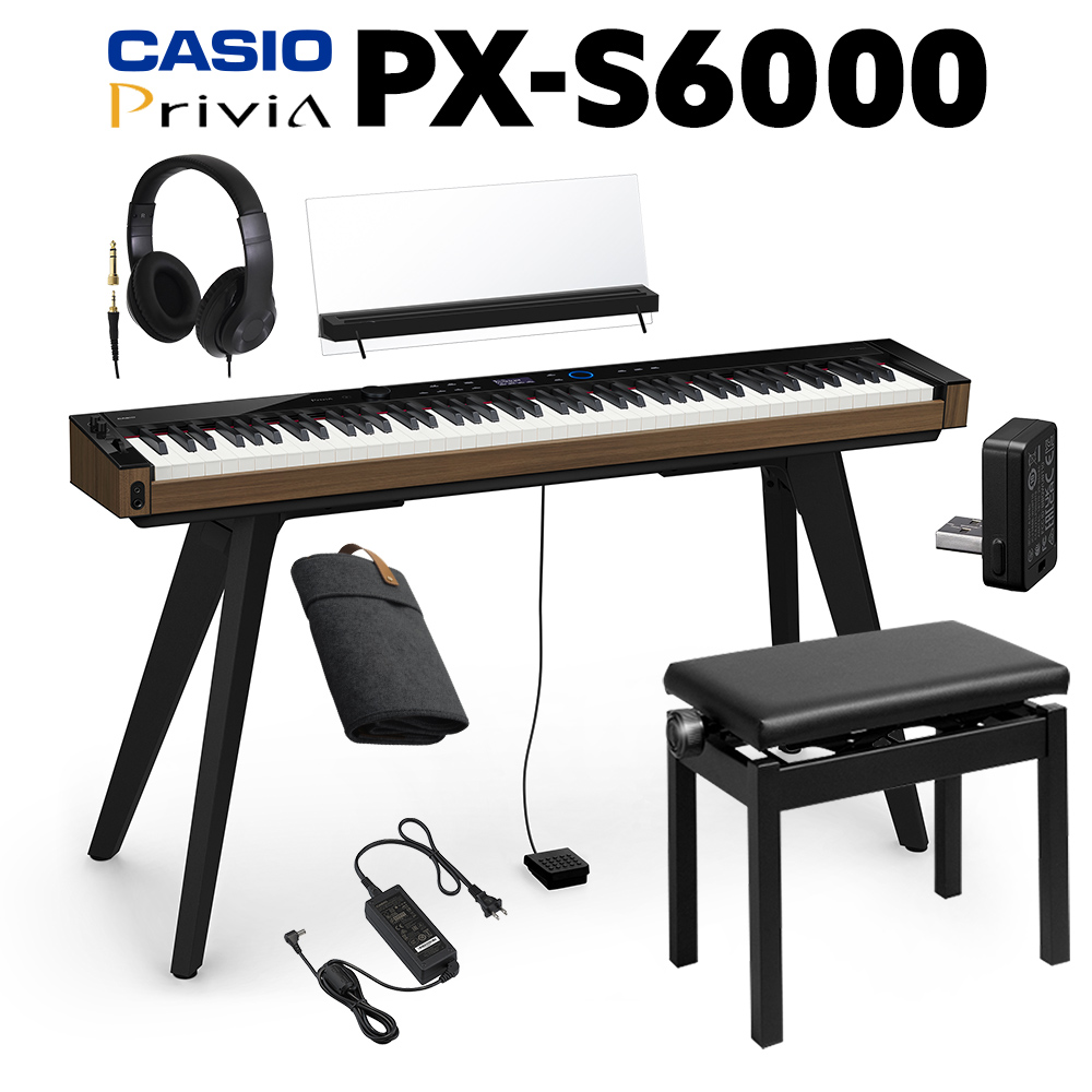 大きい割引 CASIO PX-S6000 BK ブラック 電子ピアノ 88鍵盤 ヘッドホン