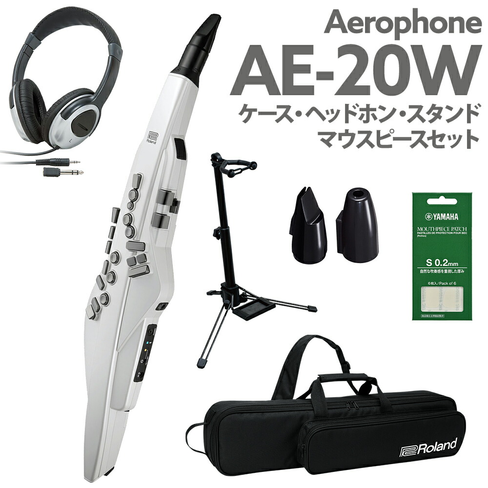 Roland AE-20W ケース ヘッドホン 専用スタンド 交換用マウスピースセット エアロフォン ウインドシンセサイザー 2023年新カラー ローランド