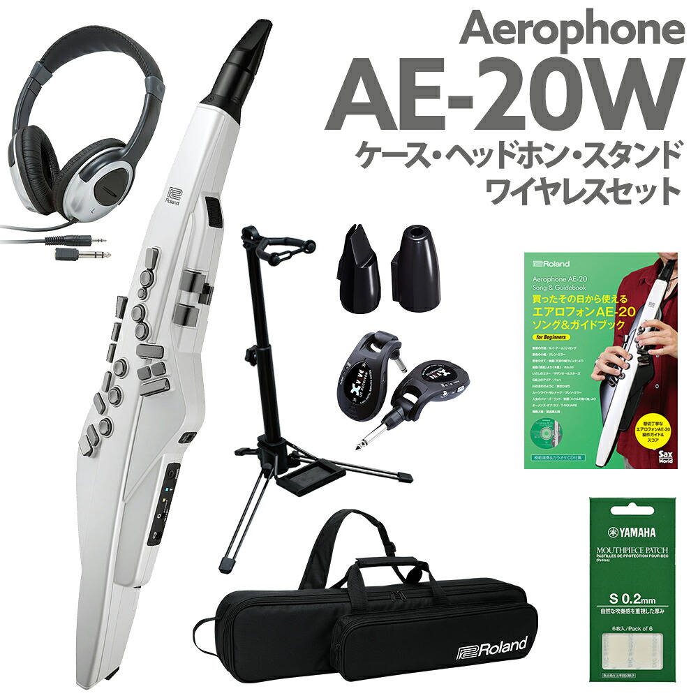 Roland AE-20W ケースヘッドホン 専用スタンド ワイヤレス 交換用マウスピース ガイドブック エアロフォン ウインドシンセサイザー 2023年新カラー ローランド
